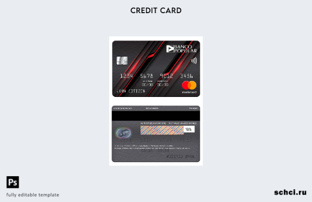 цифровая загрузка Portugal Banco Популярный шаблон банковской карты Mastercard